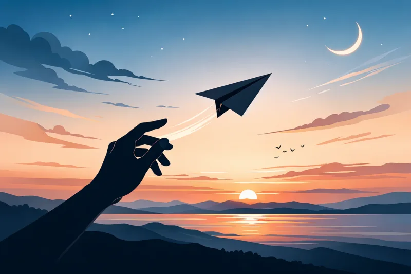 Paper airplane Hand throwing Freedom concept Stickdatei – Fahrzeuge