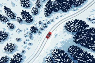 Snow Winter Car Stickdatei
