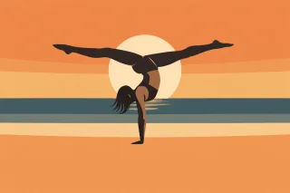 Gymnast Handstand Silhouette Stickdatei
