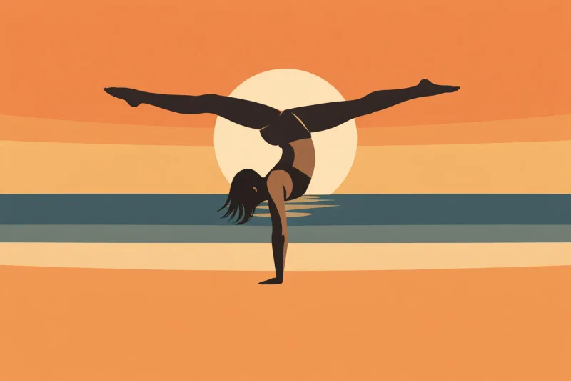 Gymnast Handstand Silhouette Stickdatei – Sport