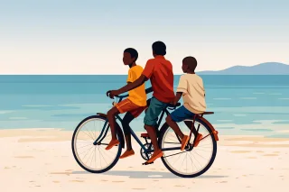 Kids Children Bicycle Stickdatei