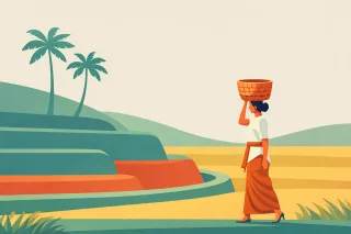 Woman Rural Daily life Stickdatei
