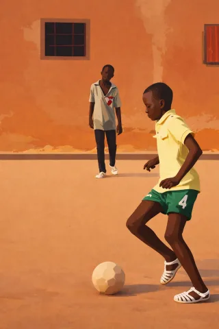 Children Soccer Street Stickdatei