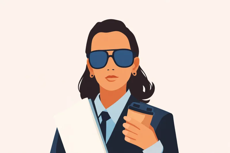 Business woman Coffee Portrait Stickdatei – Essen & Trinken