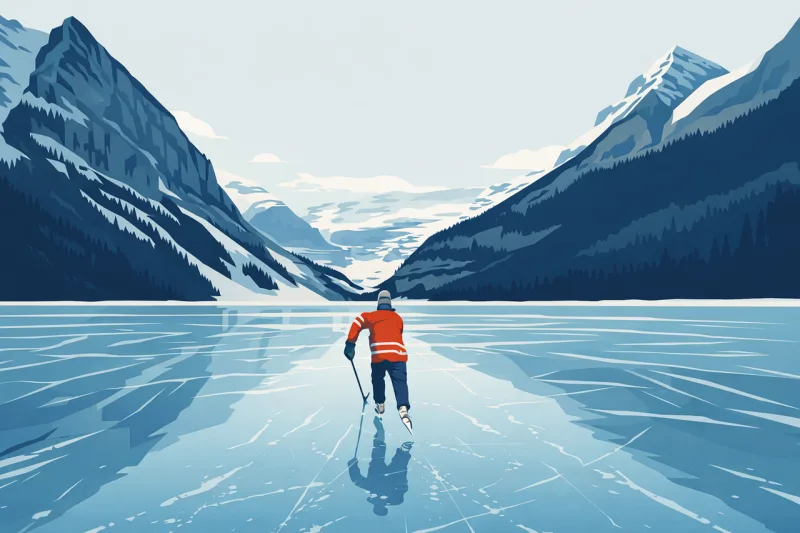 Ice skating Frozen lake Winter Stickdatei – Weihnachten