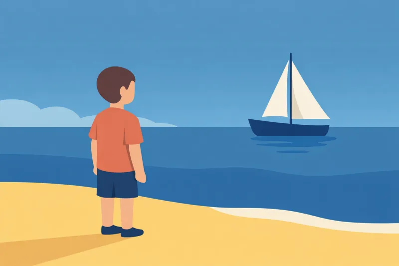 Boy Beach Sailboat Stickdatei – Fahrzeuge