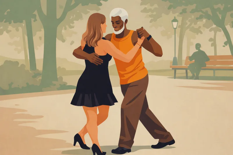 Couple Dancing Park Stickdatei – Herzen & Liebe