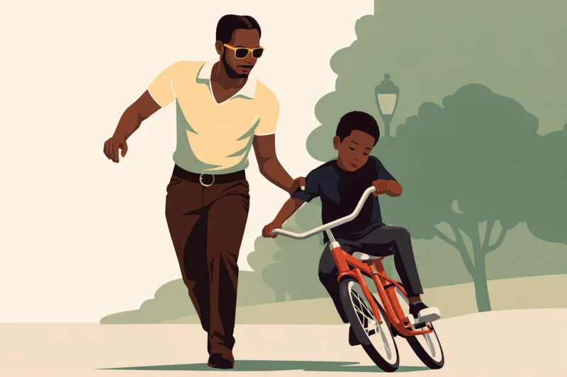 Father Child Bicycle Stickdatei – Fahrzeuge