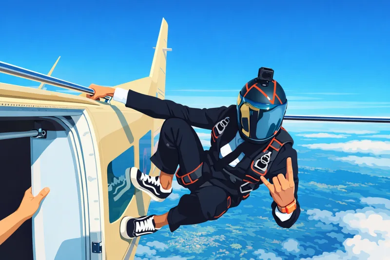 Skydiving Skydiver Parachute Stickdatei – Fahrzeuge