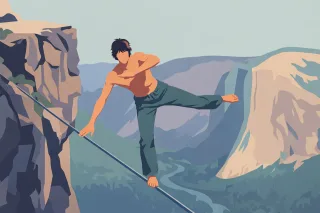 Tightrope Balance Risk Stickdatei