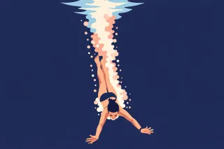 Swimming Swimmer Dive Stickdatei