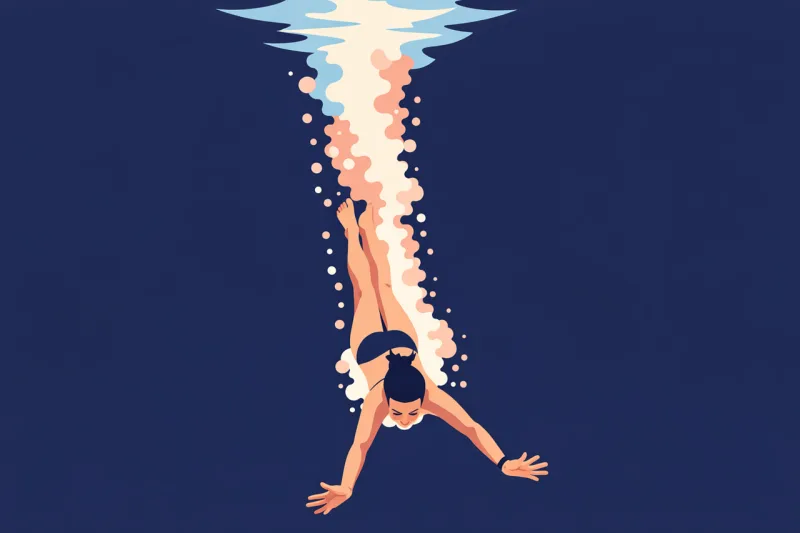 Swimming Swimmer Dive Stickdatei – Sport