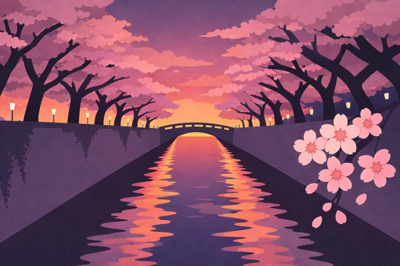 Spring Cherry blossom Sakura Stickdatei – Natur