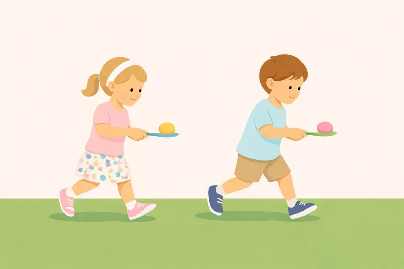 Easter Egg and spoon race Kids Stickdatei – Sport