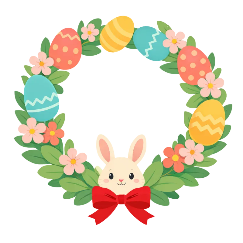 Easter Easter wreath Bunny Stickdatei – Weihnachten