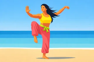 Yoga Beach yoga Meditation Stickdatei
