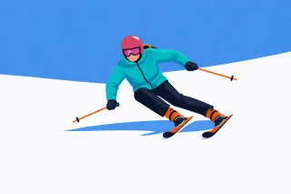 Skier Ski Winter sport Stickdatei