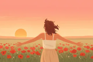 Spring Summer Poppy field Stickdatei