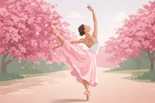 Spring Ballerina Dance Stickdatei
