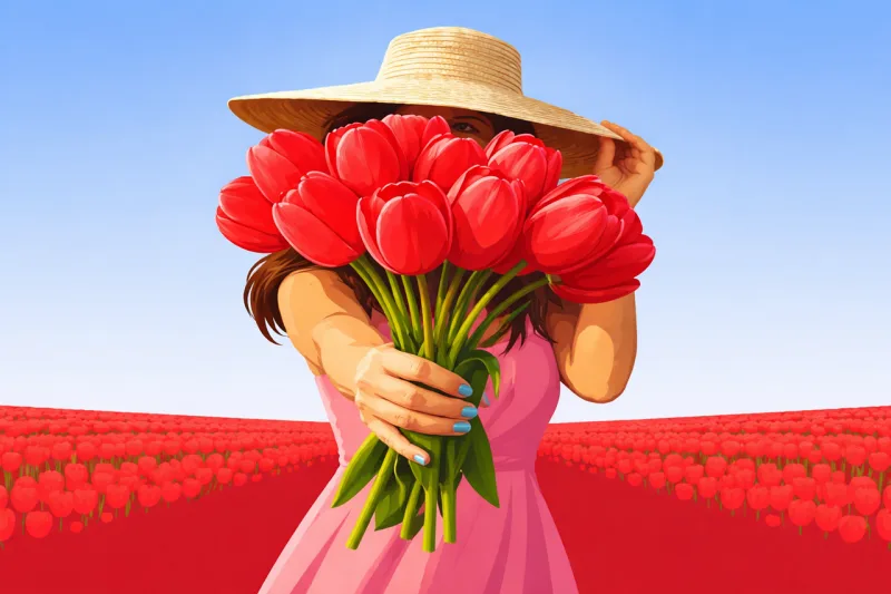 Spring Tulip Bouquet Stickdatei – Blumen
