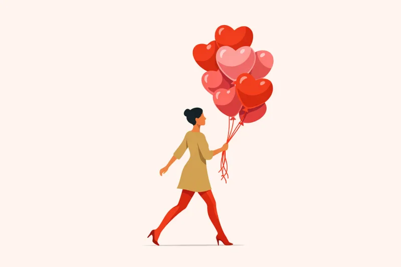 Woman Balloons Heart Stickdatei – Fahrzeuge