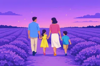 Spring Family Lavender field Stickdatei