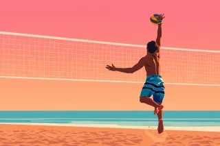 Beach volleyball Volleyball Spike Stickdatei