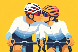 Cycling Couple Love Stickdatei