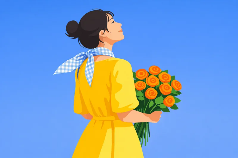Spring Woman Flower background Stickdatei – Blumen