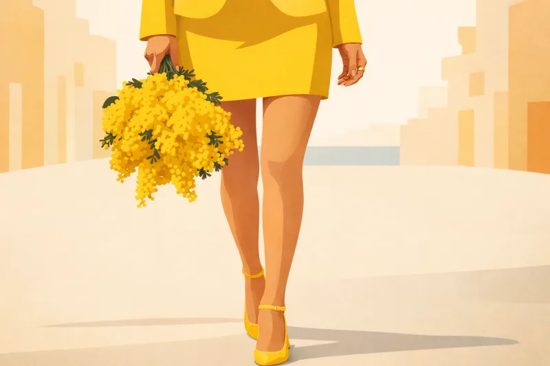 Spring Mimosa Yellow flowers Stickdatei – Blumen