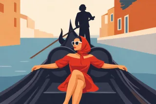 Venice Gondola Italy Stickdatei – Herzen & Liebe