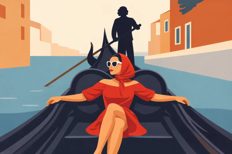 Venice Gondola Italy Stickdatei – Herzen & Liebe