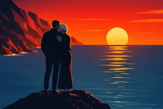 Couple Love Romantic Stickdatei