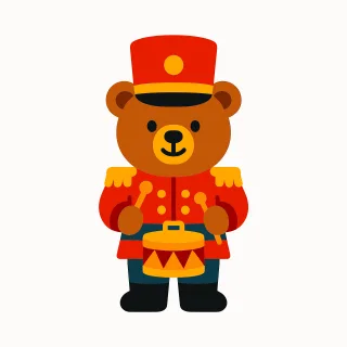 Bear Soldier Drummer Stickdatei