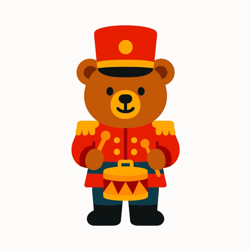 Bear Soldier Drummer Stickdatei – Musik