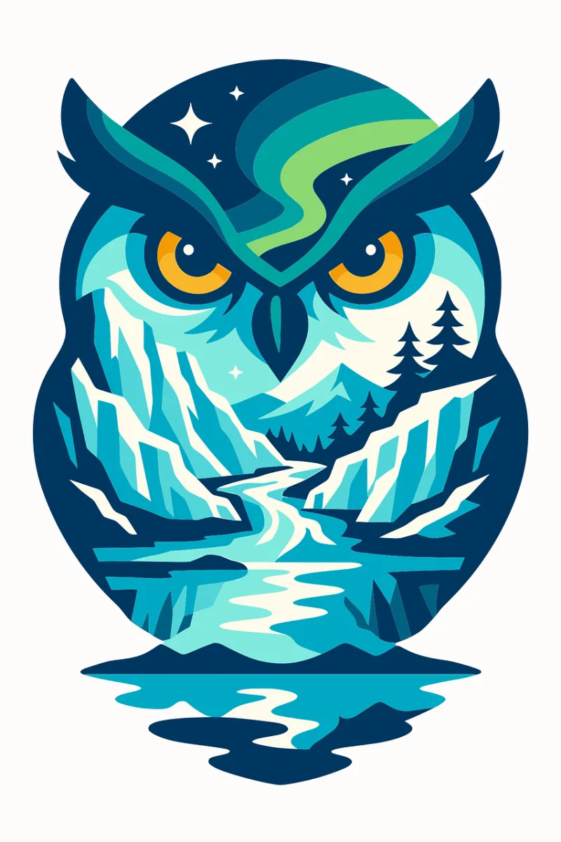 Owl Winter Ice Stickdatei – Tiere