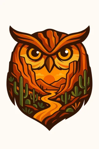 Owl Desert Canyon Stickdatei