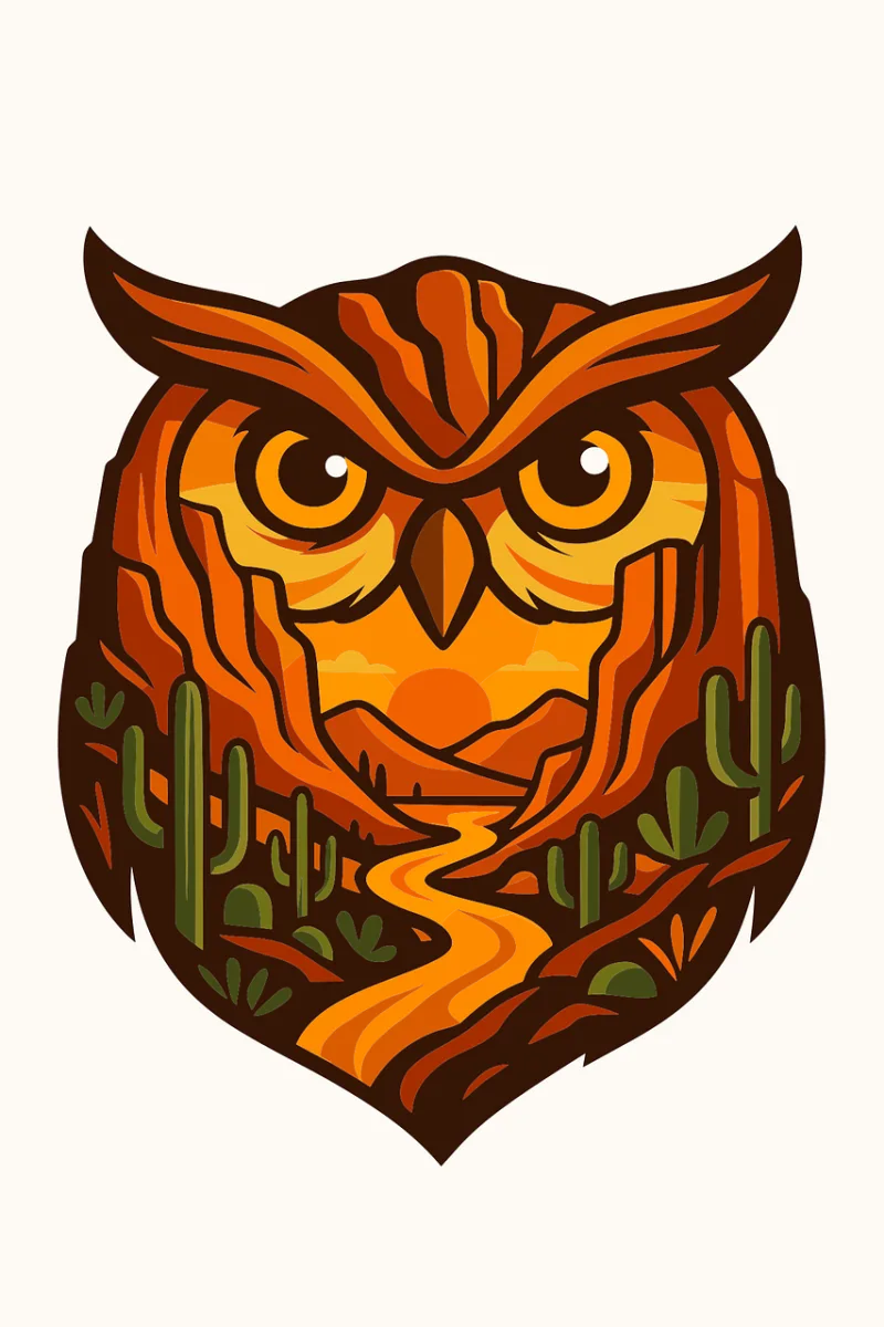 Owl Desert Canyon Stickdatei – Natur
