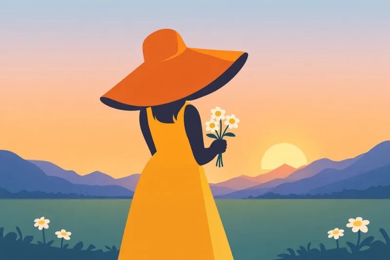 Spring Springtime Sunset Stickdatei – Blumen