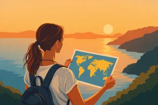 Travel Nature Woman Stickdatei