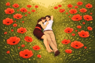 Couple Love Romance Stickdatei