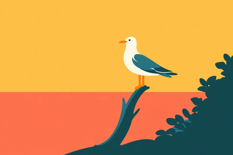 Seagull Bird Ocean Stickdatei – Natur