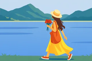 Spring Springtime Woman Stickdatei