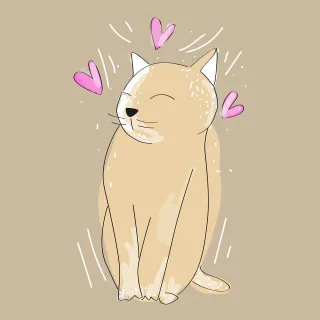 Cartoon Cat Heart Stickdatei