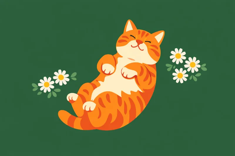 Cat Relaxing cat Cute cat Stickdatei – Blumen