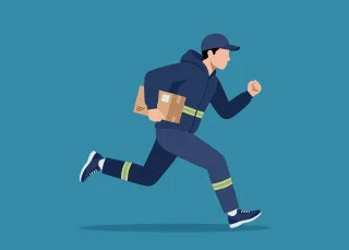 Delivery Courier Running Stickdatei