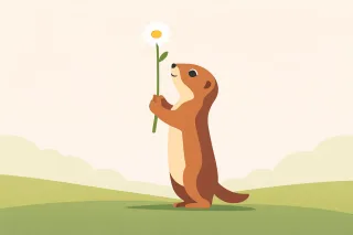 Spring Nature Squirrel Stickdatei – Blumen