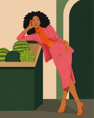Woman Fashion Style Stickdatei