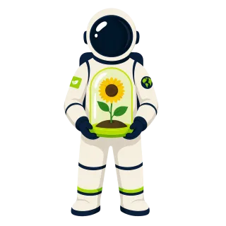 Astronaut Space Sunflower Stickdatei
