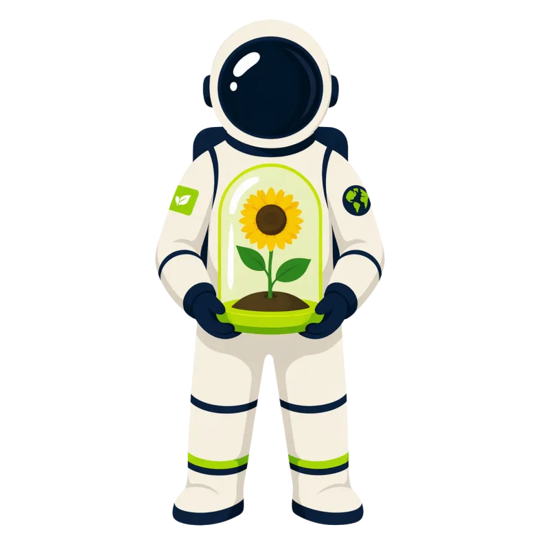 Astronaut Space Sunflower Stickdatei – Blumen